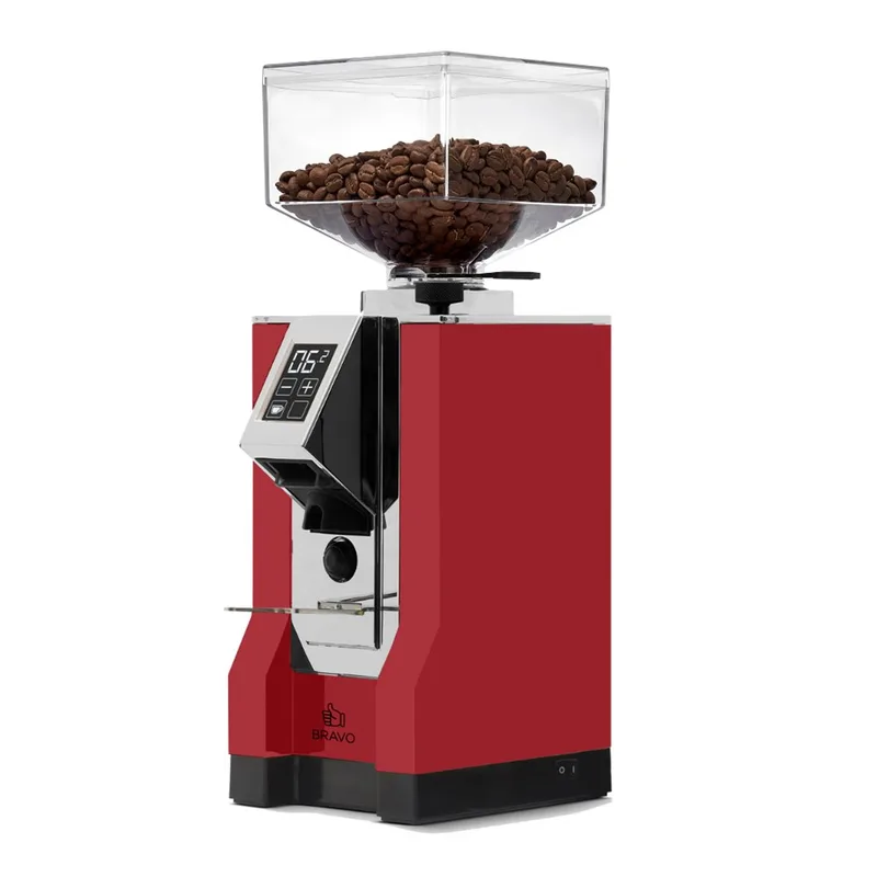 Eureka Mignon Bravo grinder, Ferrari Red - 16CR, front view