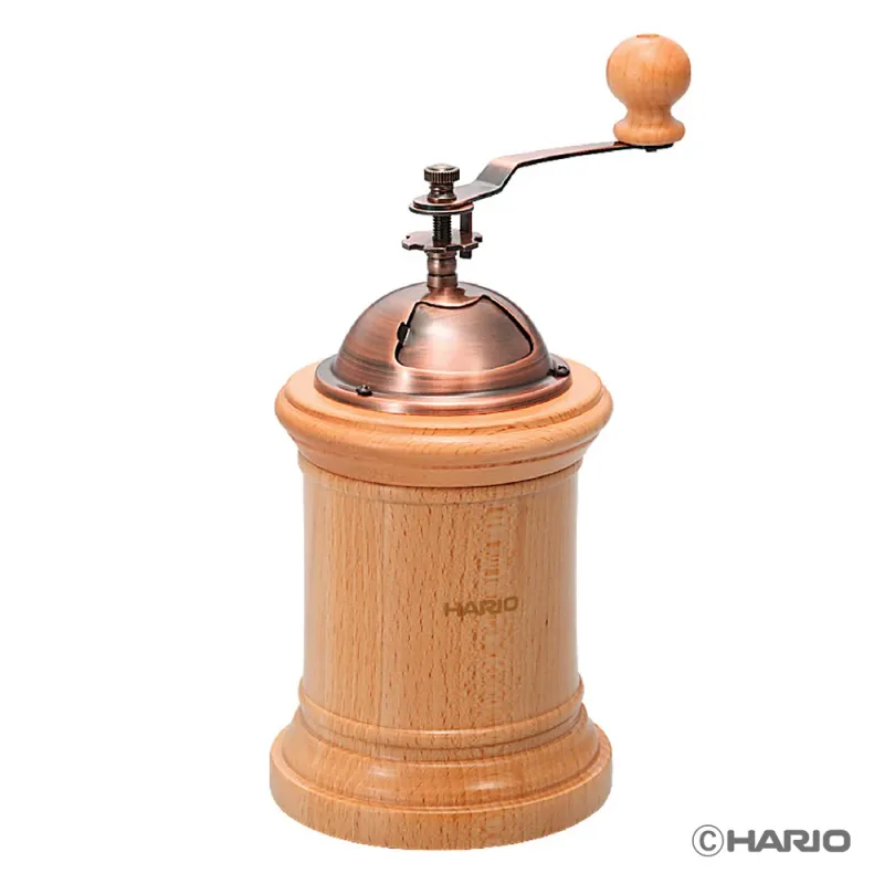 HARIO Coffee Mill Column manual coffee grinder, front view on white background